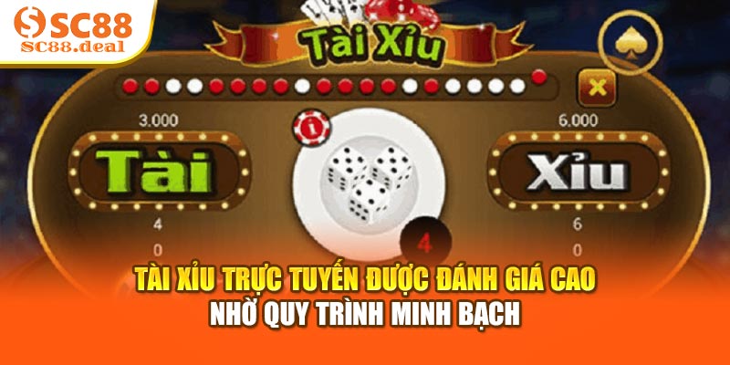 Tài xỉu trực tuyến được đánh giá cao nhờ quy trình minh bạch